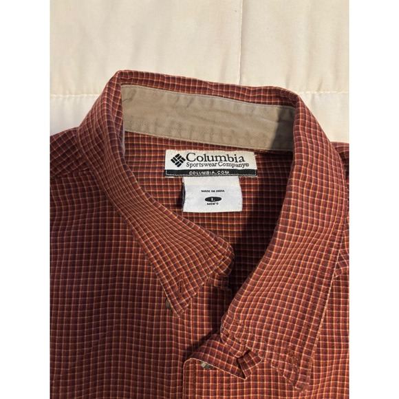 Classic‎ American Columbia Men's Long Sleeve Button Down Shirt Red Plaid Size L - Picture 3 of 8